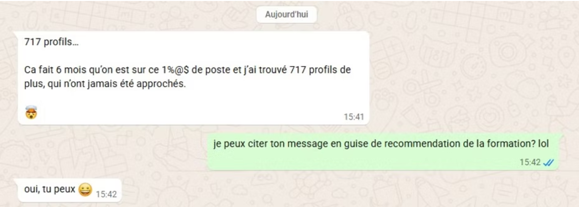 Capture WhatsApp : 717 profils trouvés en plus après la formation